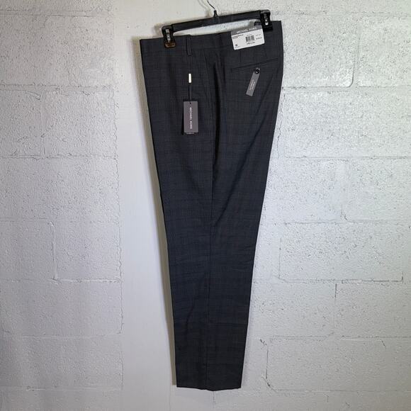 Michael Kors Men's Plaid Classic Wool-Blend Stretch Suit Pants grey 44x32 $190 - Picture 4 of 10